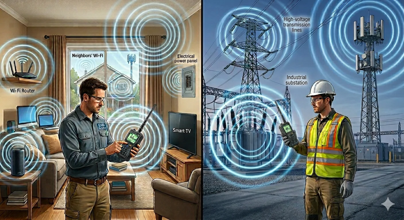 Combined residential and industrial EMF assessment