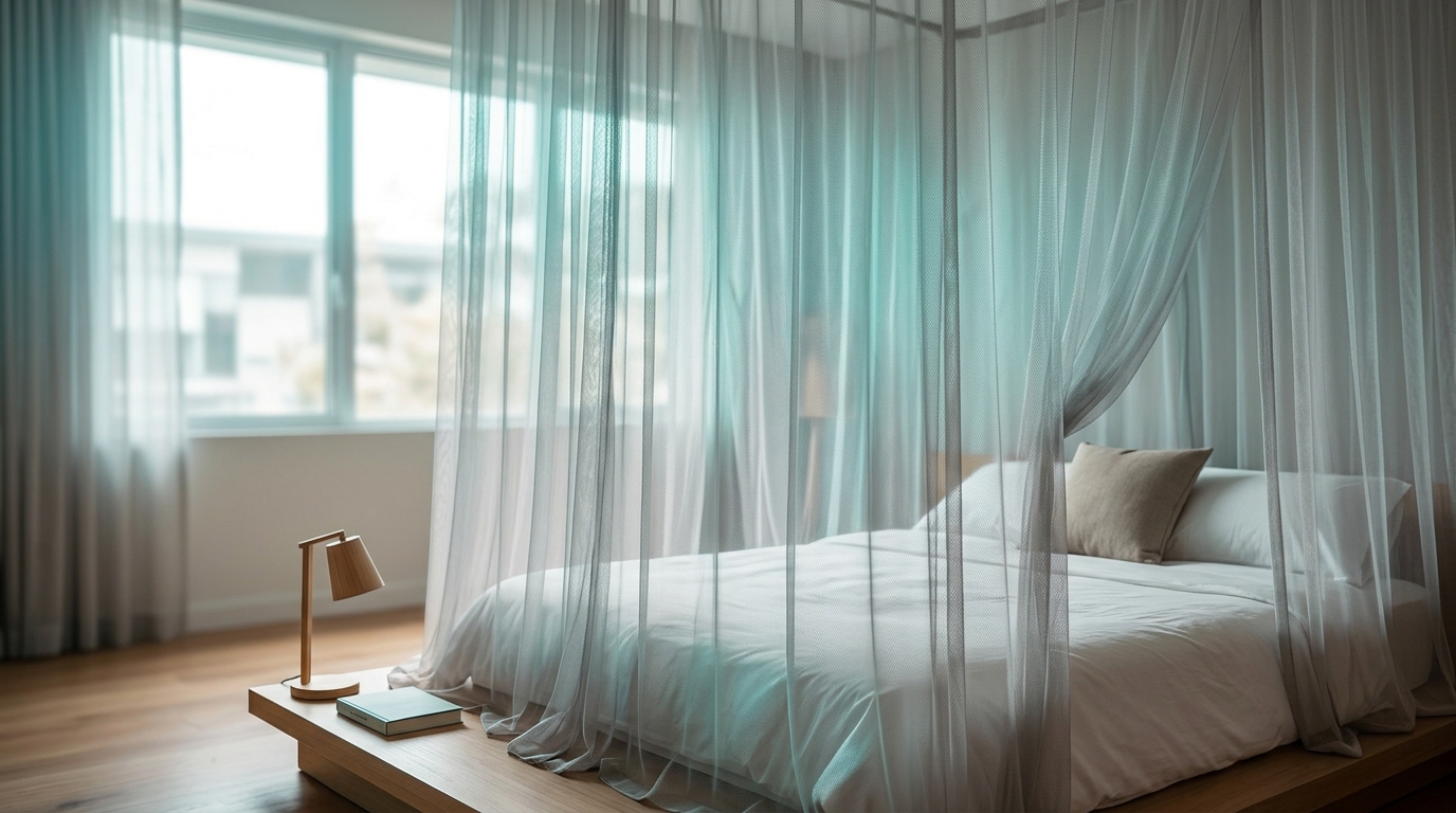 Sheer EMF shielding canopy fabric